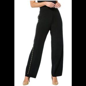 Antthony Women's Studded Trim Stretch Pull-On Pant Black - Regular